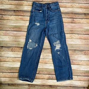Wild Fable size 2 high rise straight leg distressed jeans